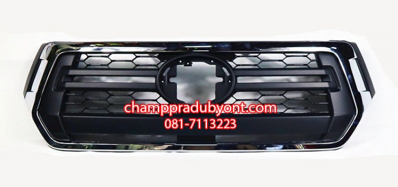 Black-and-Chrome-Front-Grille-for-Hilux-Rocco-OEM-Car-Body-Kits-Part-Accessories